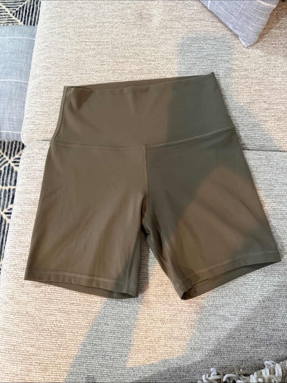 Lululemon Athletic High-Waist Align Olive Bike Shorts